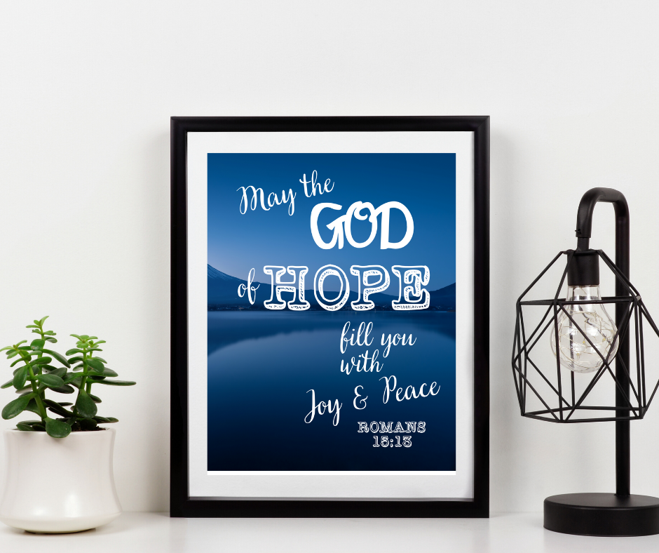 GOD of Hope Printable Wall Art Blue